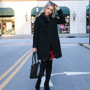 Kate Spade Black Coat with Bow